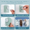 thumbnail image 3 of Uxcell Retractable Clothesline Indoor Outdoor Wall Mounted Non-Sagging Retracting Heavy Duty Clothes Drying Line Green, 3 of 5