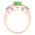 thumbnail image 4 of 3.005 ct Princess Cut Simulated Green Diamond 3 Stone 18K Rose Gold Womens Engagement Ring, 4 of 5