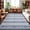 Blue, variant on Black Leaves Striped Washable Area Rug 8 x 10 ft Rustic Farmhouse Country Stripe Modern Soft Non Slip Rugs Stain Repellent Indoor Felt Carpet for Living Dining Room Bedroom Home Office