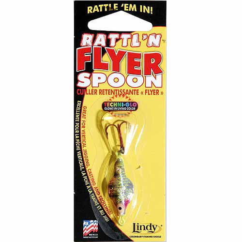 Great for Walleye Crappie and Perch Pike Lindy Rattl'N Quiver Spoon Ice Fishing Lure Jigging Spoon 