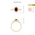 thumbnail image 6 of Angara Lab Grown Ruby Ring with Lab Diamond Halo in 14K Yellow Gold for Women (Size-7x5mm) | Princess Diana Lab Created Ruby Ring (Ring Size - 10), 6 of 9