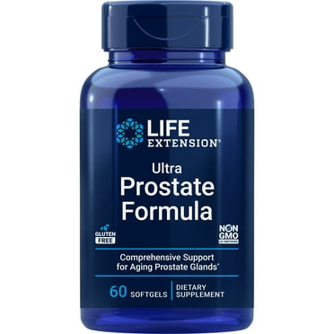 Life Extension Ultra Prostate Formula, saw palmetto for men, pygeum, stinging nettle root, lycopene, prostate health, urination flow, PSA, non-GMO, gluten-free, 60 softgels
