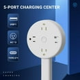 thumbnail image 2 of Power Socket Expander with USB-C & USB-A Ports, Extendable Outlet Stick Extends 22-27 Inch, 180° Rotating Base for Flexible Setup Square, 2 of 7