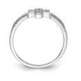 thumbnail image 2 of Solid 14K White Gold Diamond Cross Ring Band Size 5 (.1 cttw.), 2 of 4