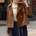 thumbnail image 5 of Kukoosong Women Crop Pea Coat, Winter Loose Casual Double-Breasted Peacoat, Elegant Slim Wool Blend Jacket Outwear, 5 of 7