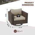 thumbnail image 4 of INTER HUT Coastal Haven Outdoor Wicker Swivel Glider Chair Outdoor Rocking Chair with Water-Resistant Cushions and Deep Seating, 4 of 9