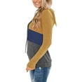 thumbnail image 4 of Women's Three-color Stitching Loose Long Sleeve O-Neck Shift Printed Sweatshirt, 4 of 7