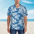 thumbnail image 4 of Lsque Leaves And Flowers pattern Hawaiian Shirt for Men, Unisex Summer Beach Casual Short Sleeve Button Down Shirts-Small, 4 of 9