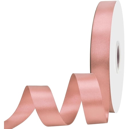 7/8 inch Wide 100 Yards Double Face Peach Satin Ribbon Fabric Ribbon for Gift Wrapping Very Suitable for Weddings Decoration Bouquet Balloons Arts Craft Sewing Hair Bow Invitation