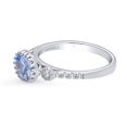 thumbnail image 3 of BERRICLE Sterling Silver 3-Stone Greyish Blue Oval Cut Cubic Zirconia CZ Fashion Anniversary Ring for Women, Rhodium Plated 1.2 Carat Size 10, 3 of 9