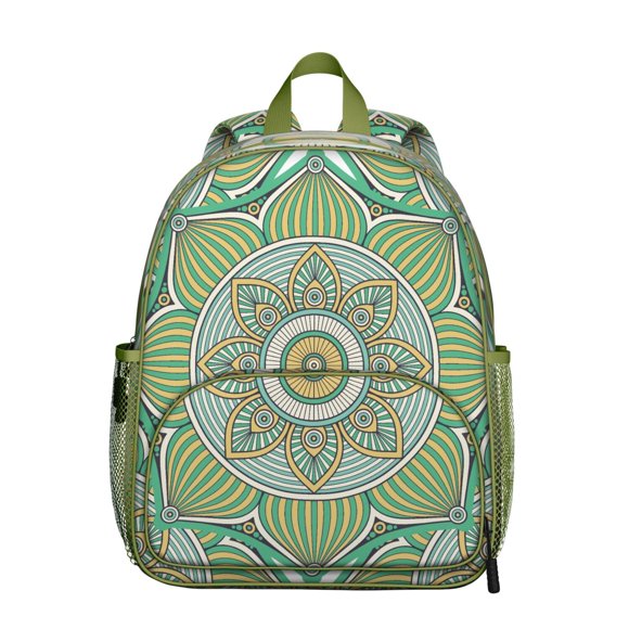 Mystic Spiritual Students Backpack - Yoga Mandala Design with Peace Serenity and Healing Pattern, Comfortable Adjustable Straps for Developing Students