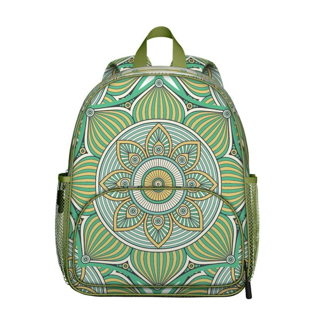 Mystic Spiritual Students Backpack - Yoga Mandala Design with Peace Serenity and Healing Pattern, Comfortable Adjustable Straps for Developing Students