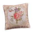 thumbnail image 3 of Funda de cojín con diseño floral bordado y estampado europeo Caqui, 3 of 9