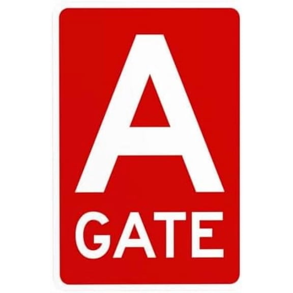 Gate A Warning Sign, Gate Security Metal Signs for Business Home Outdoor Indoor Road Yard Garage Street Wall Safety Caution Custom Decor 8 x 12 Inch