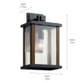 thumbnail image 2 of Kichler Marimount 17" 1 Light Black Outdoor Wall Sconce with Clear Glass, 2 of 10