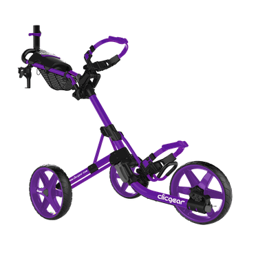 Clicgear Cart Model 4.0 Golf Push Cart | 3-Wheel Folding Collapsible Trolley (Purple)
