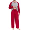thumbnail image 2 of MINTREUS Men's Pajama Set Lightweight Sleepwear Long Sleeve Shirts and Bottoms Soft Comfy Pjs with Pockets, 2 of 6