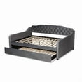 thumbnail image 6 of Baxton Studio Freda Transitional and Contemporary Grey Velvet Fabric Upholstered and Button Tufted Full Size Daybed with Trundle, 6 of 7
