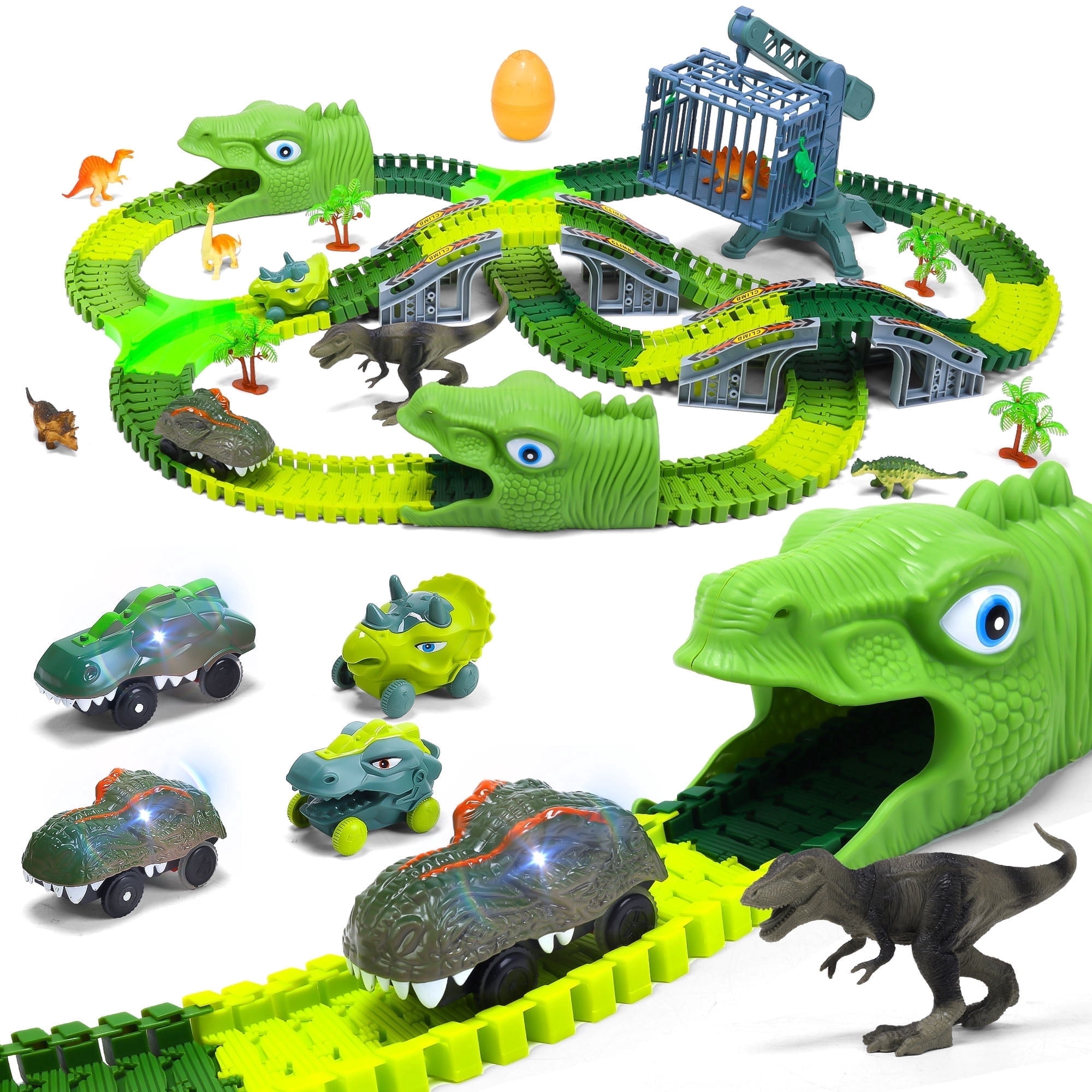 WEFONE Dinosaur Race Track Set 277-Piece Building Kit photo 1