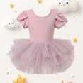 thumbnail image 2 of Bainana Child Girls Dress Ballet With Mesh Skirt And Back Rhinestone Detail Short Sleeve Tutu Leotard For Dance Performance Little Kids Cute Fashion Modern Fit Dresses Pink1 Size 5-6 Years, 2 of 8