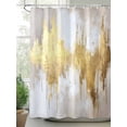 thumbnail image 2 of Minimalist Art Shower Curtain Set ，Waterproof Fabric Shower Curtains Abstract Art Gold Color Block Ripple Shower Curtains for Bathroom,Bathroom Decor 72"x72", 2 of 6