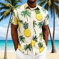 thumbnail image 2 of UVEASISHA Mens Short Sleeve Hawaiian Shirts Casual Pineapple Palm Tree Printed Button Down Shirt Summer Tropical Beach Vacation Clothes Birthday Gifts for Dad Yellow L, 2 of 8