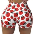 thumbnail image 2 of Pofeuu Cartoon Ladybug Print Workout Shorts for Women Scrunch Butt Lifting High Waisted Yoga Gym Seamless Booty Biker Shorts-Small, 2 of 8