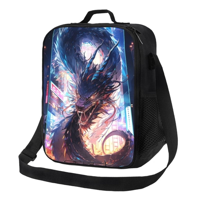 Disketp Urban Style Colorful Dragon Bolsa Térmica Estampada para Almuerzo, Lonchera para Hombres y Mujeres Adultos