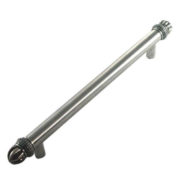 Strategic Brands 20311-18 18 in. Center to Center 22 in. Stainless & Satin Antique Nickel Rattan Oversize Tube Handle