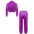 thumbnail image 2 of Doomiva Ensemble de Performance Jazz Moderne pour Garçons et Filles Vêtements de Danse de Rue Hip Hop 2 Pcs Violet 14, 2 of 5