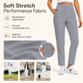 thumbnail image 4 of Feekit Women's Stretch Golf Pants High Waist Ankle Dress Pants Casual Business Travel Work Pants with 4 Pockets, 4 of 8