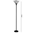 thumbnail image 5 of Benjara BM225116 Metal Round 3 Way Torchiere Lamp with Frosted Glass Shade, Black & White, 5 of 5