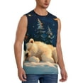 thumbnail image 2 of Pofeuu Starry Sky Sleep White Bear Print Men's Muscle T-Shirt, Sleeveless, Muscle Tank, Classic Muscle Tee Top For Men Casual Sleeveless Muscle T-Shirt Trendy Clothes-Large, 2 of 7