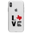thumbnail image 1 of DistinctInk Clear Shockproof Hybrid Case for iPhone XS Max (6.5" Screen) - TPU Bumper Acrylic Back Tempered Glass Screen Protector - Texas - Love Black & Red, 1 of 5