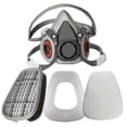 thumbnail image 2 of Respirador Máscara de gas de media cara reutilizable con gafas de seguridad, filtros para pintura, productos químicos, vapor orgánico, carpintería y otra protección laboral, 2 of 5