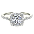 thumbnail image 4 of 0.90 CT TW Cushion Halo Petit Engagement Ring 14K White Gold (G,VS1), 4 of 5