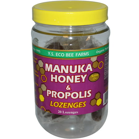 Y.S. Eco Bee Farms, Manuka Honey & Propolis Lozenges, Active 15+, 20 Lozenges, 3.2 oz (pack of