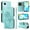 Green, variant on Wallet Case for Realme C30s, Kickstand and 3 Card Slots, Shockproof and Scratch Resistant, Sky Blue