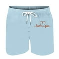 thumbnail image 4 of lcziwo Beach Shorts for Men Valentine's Day Big and Tall Short Pants Summer Fashion Dog Paw Heart Print Swim Trunks Casual Drawstring Sports Shorts with Pockets Today Prime Sales Light Blue XXL, 4 of 5