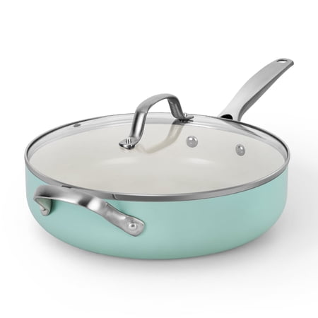 LTMATE 4 Quart Macaron Saute Pan with Cove, Green