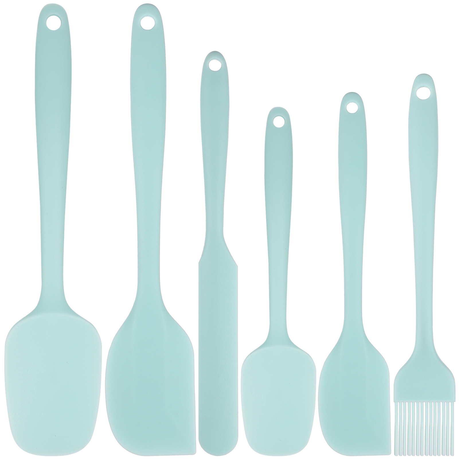 AOWOO Silicone Spatula Set of 6, Food Grade Rubber Spatulas and Cooking Utensils, Heat-Resistant Kitchen Non Stick Utensils for Cooking, Baking, Mixing, Scraping, BPA-Free, Dishwasher Safe