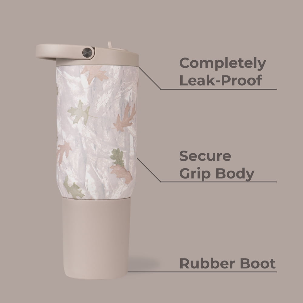 HydroJug Sport 20 oz Stainless Steel Water Bottle with Flip Straw, Insulated Leak-Proof Tumbler for Gym & Outdoor - Camo