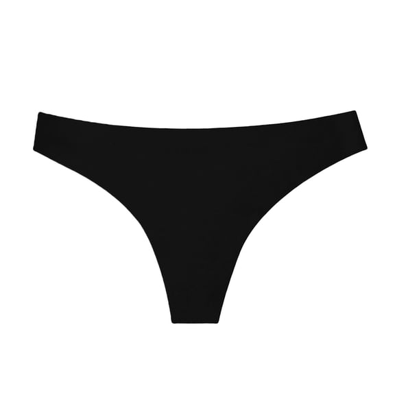 Multicolor Breathable Invisible Thong Briefs Thongs for Women Black L