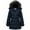 Navy, variant on GGleaf Women's Winter Thicken Coats Warm Snow Jacket with Removable Hood Fashions Long Puffer Jacket Black Large