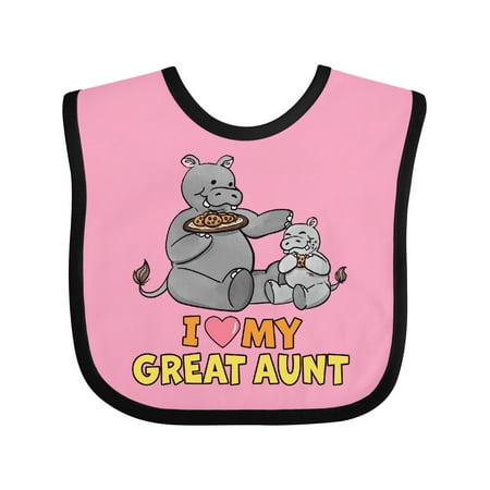 

Inktastic I Love My Great Aunt Hippos Gift Baby Boy or Baby Girl Bib