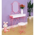 thumbnail image 6 of Furniture of America Prink Metal 3-Piece Kids Vanity Set in Pink and White, 6 of 15