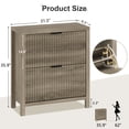 thumbnail image 3 of Shoe Cabinet Storage for Entryway, Fluted Shoe Cabinet with 2 Flip Drawers, Hidden Shoe Rack Tall Freestanding Shoe Organizer with Legs for Hallway, Gray, 3 of 8