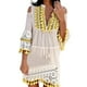thumbnail image 1 of Vestido de encaje con cuello en V y hombros descubiertos para mujer - Vacaciones de verano en la playa - Cordón ajustable - Tejido de encaje - Tallas S-XXXXXL, 1 of 5
