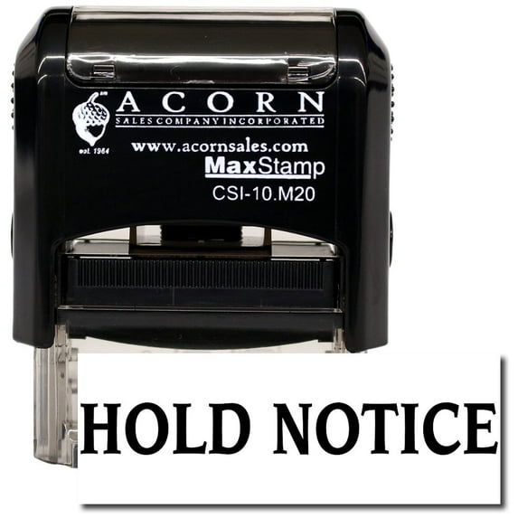 Self-Inking Hold Notice Stamp with Red Ink