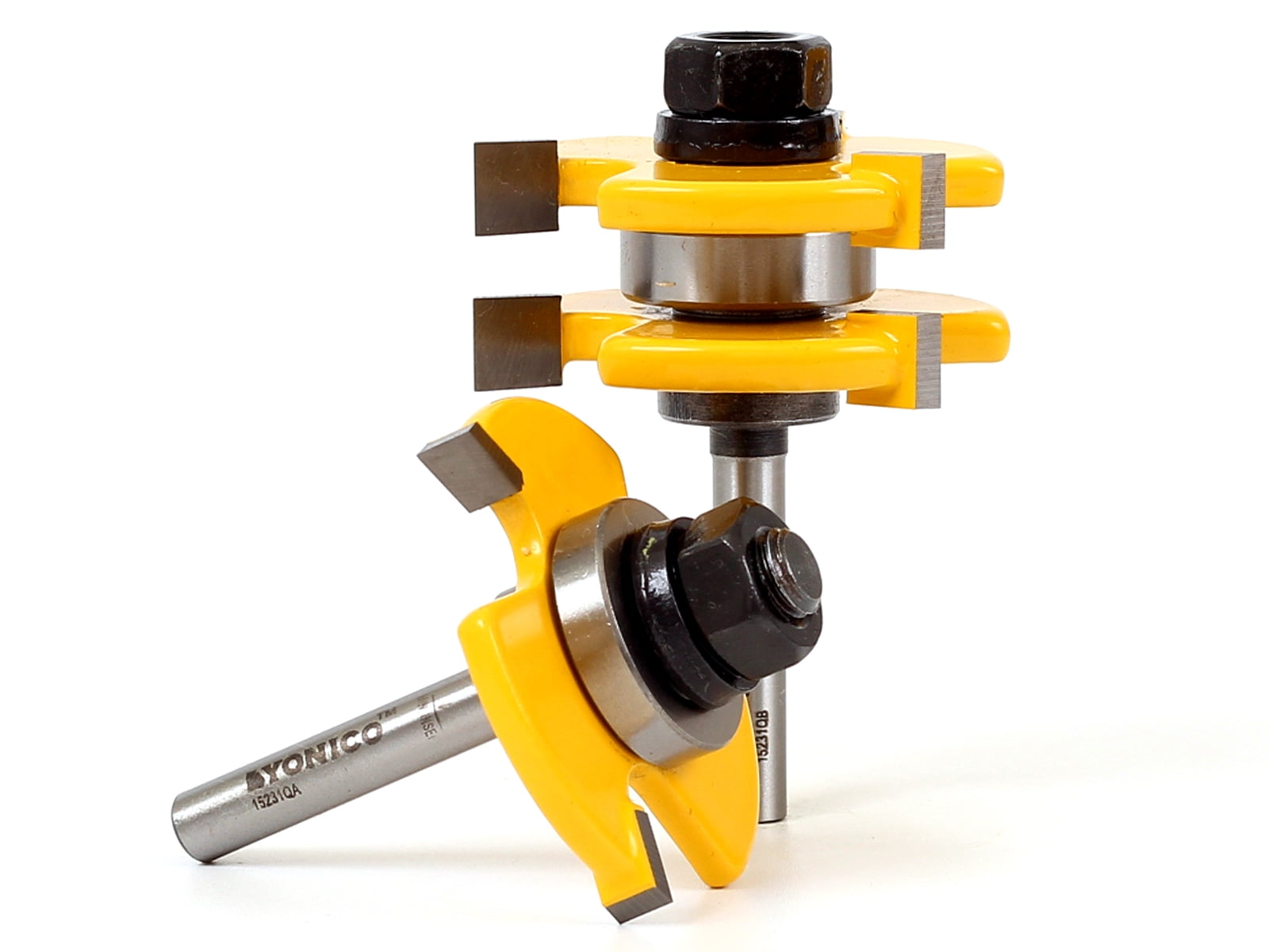 Yonico 15231q 1/4-Inch Plywood 2 Bit Plywood Tongue and Groove Router Bit Set 1/4-Inch Shank
